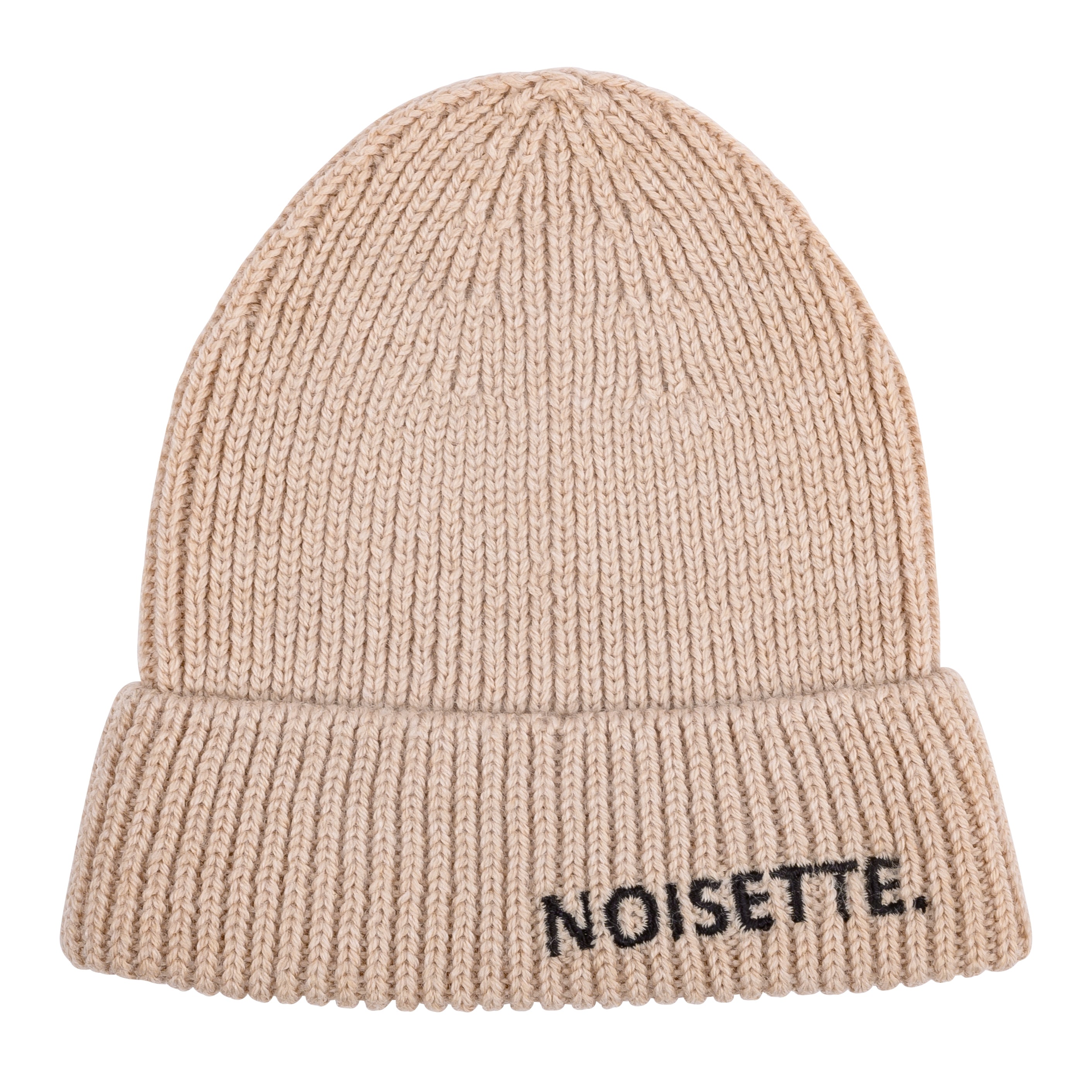 Bonnet de naissance mérinos - Noisette