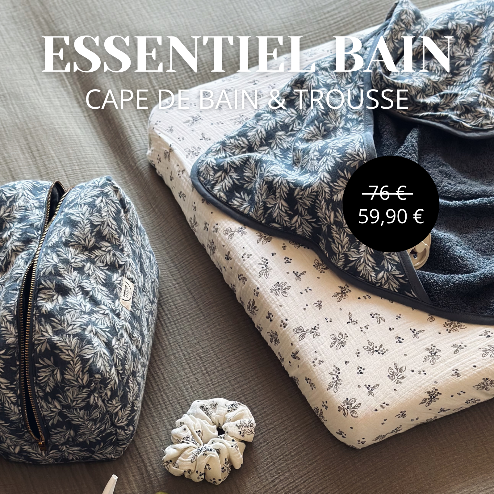 Pack bain Wild sage - Trousse + Cape de bain