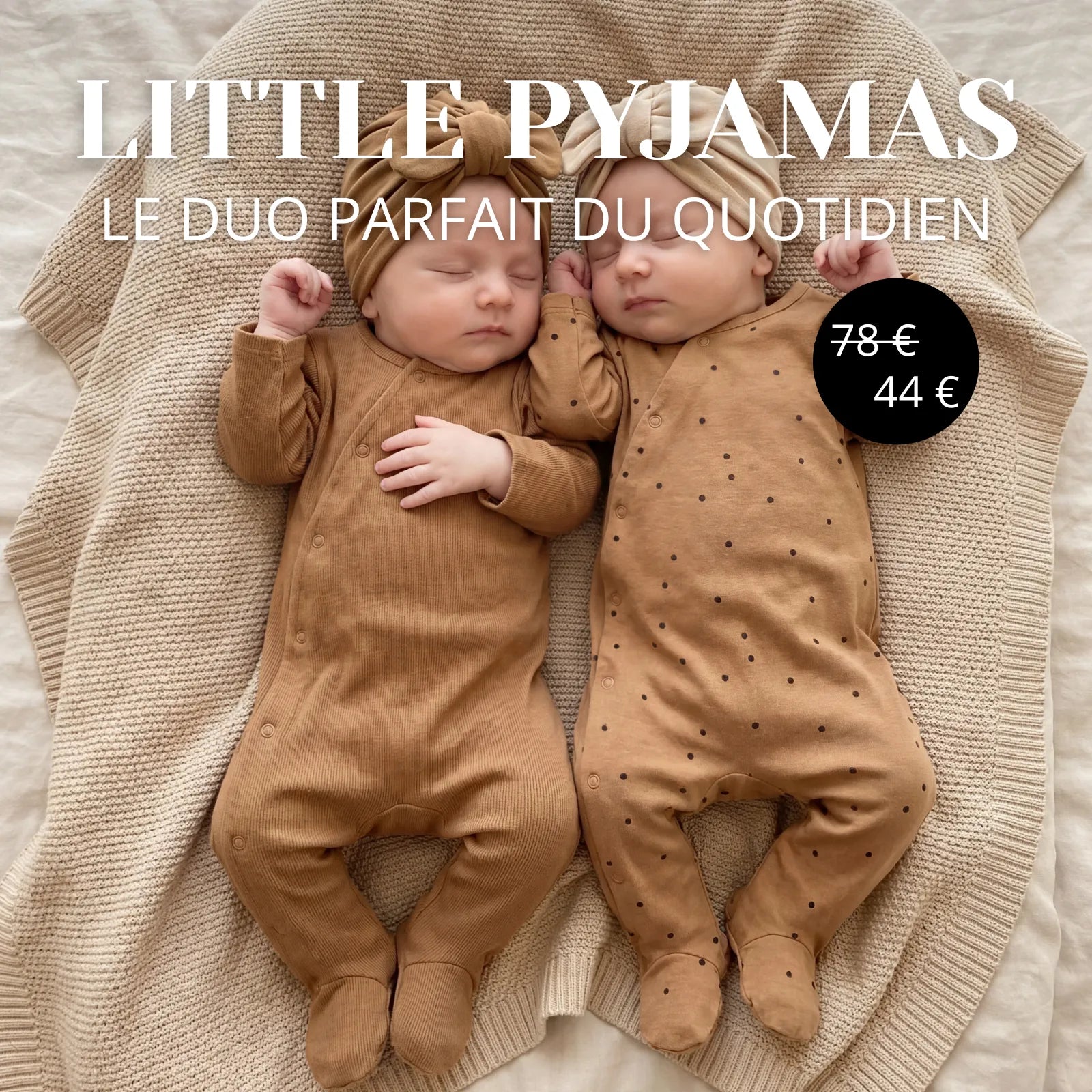 Pack de 2 pyjamas jersey dots nut + nut