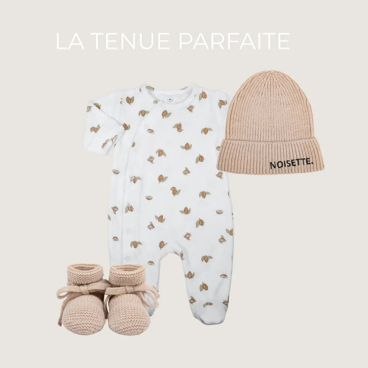 Tenue de naissance pyjama+bonnet+chaussons