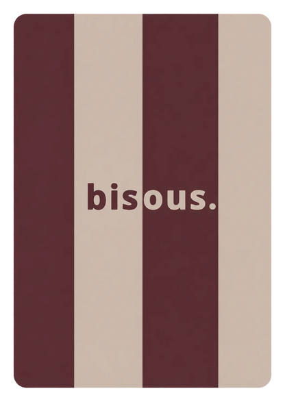 Carte bisous rayure