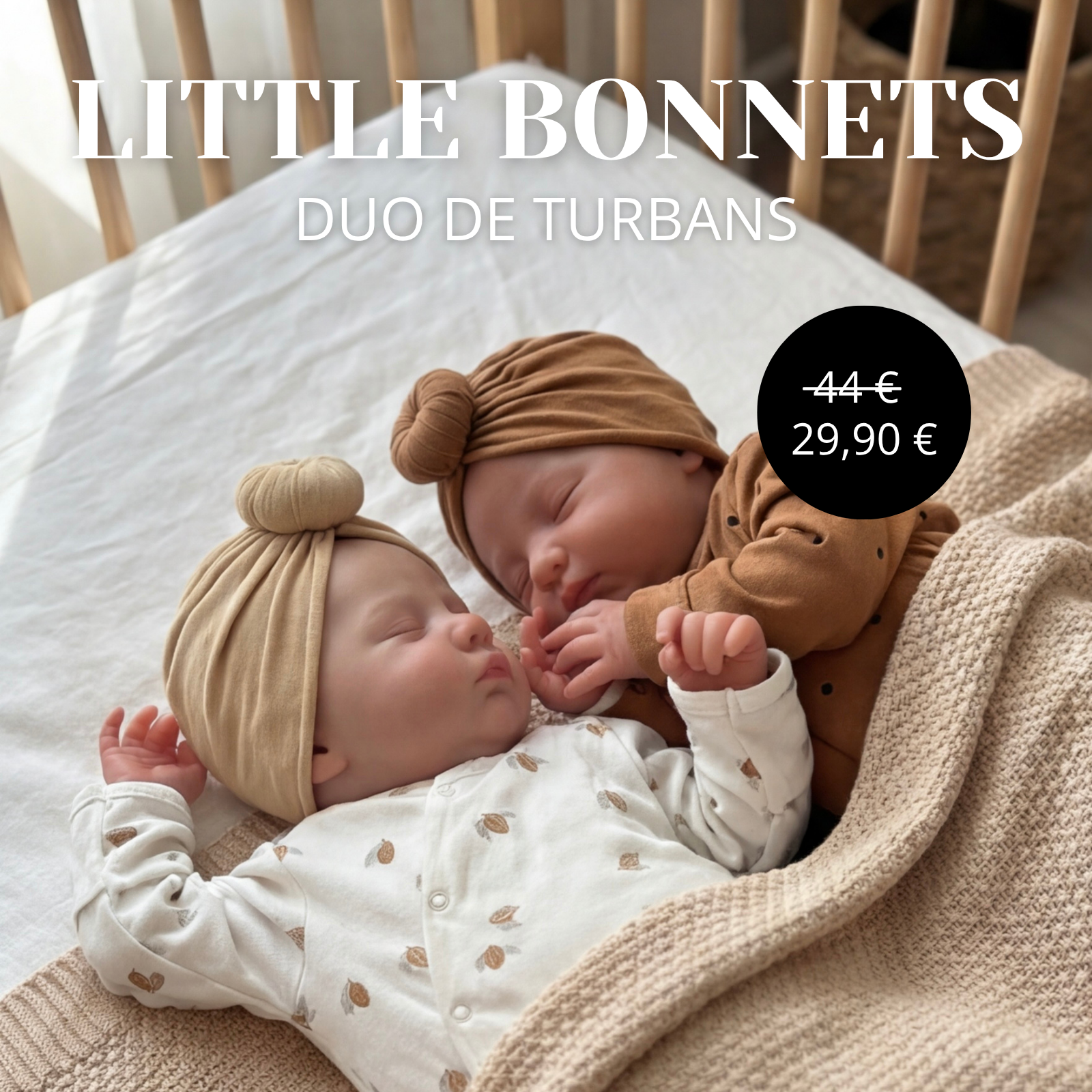 Duo turban Nude + Nut